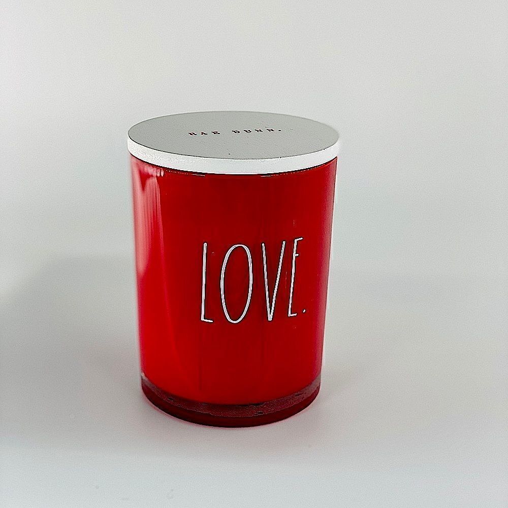Rae Dunn Glass Red Love Candle